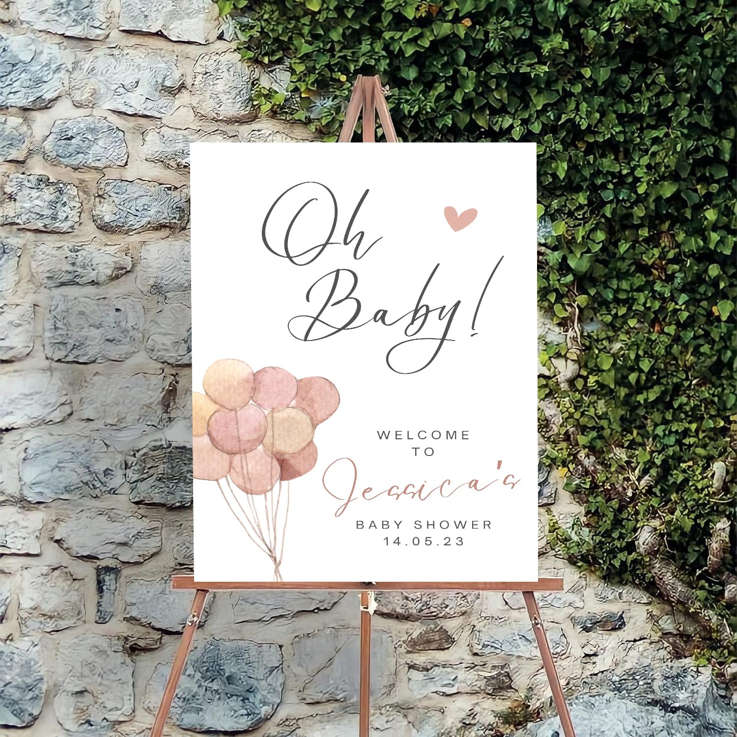 Theme My Party Personalised Baby Shower Decoration Welcome Sign Board - Customised Baby Shower Sign