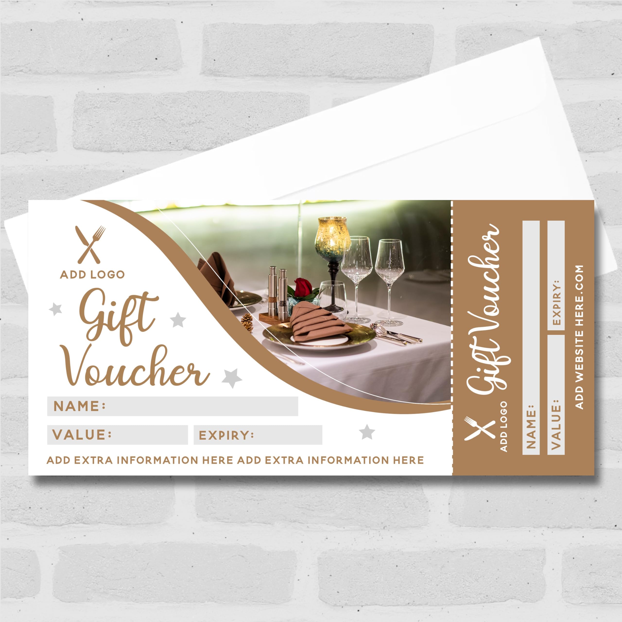 The Card Zoo Dinner Restaurant Food Café Takeaway Gold Any Details Business Gift Voucher
