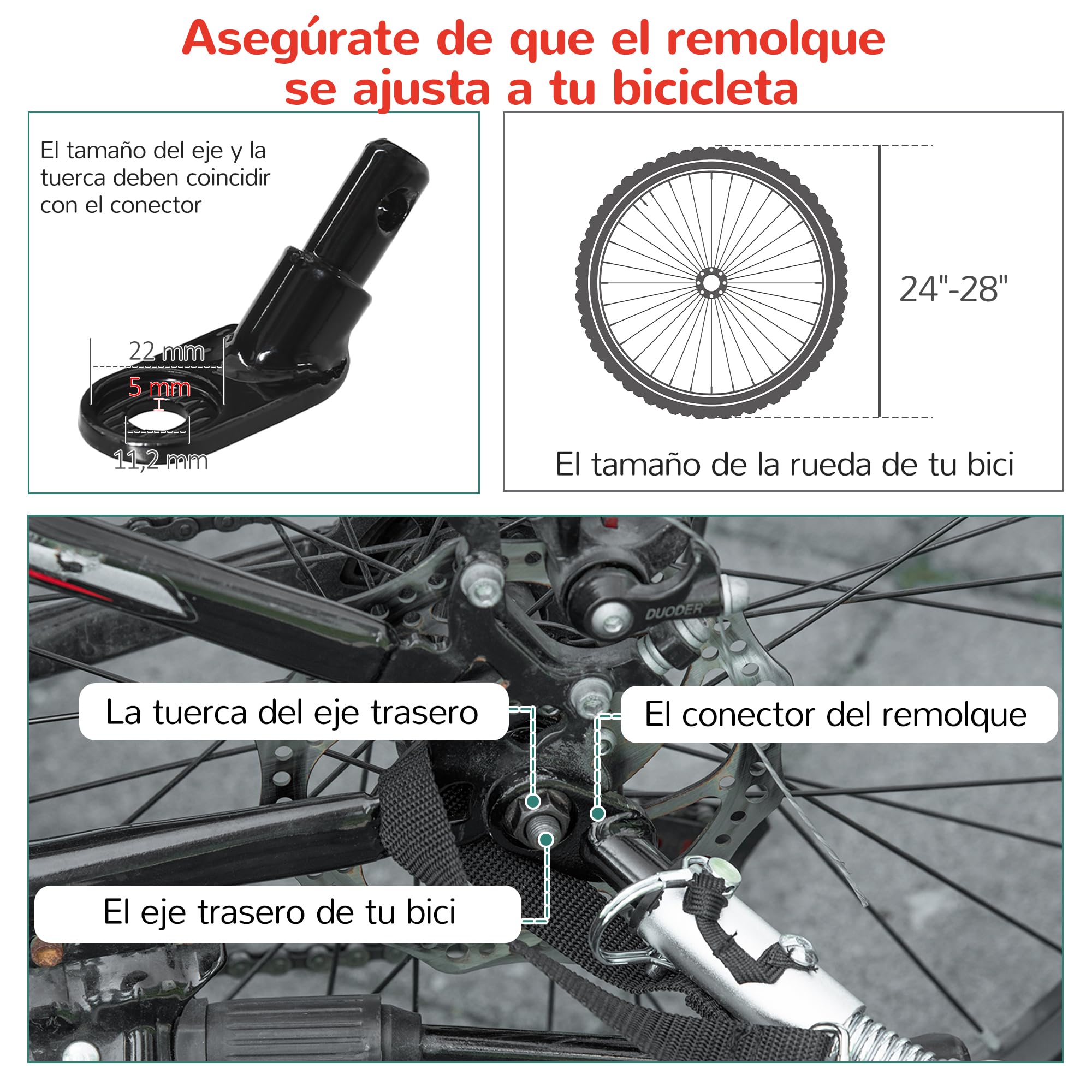 HOMCOM Remolque de Bicicleta para Niños +18 Meses 2 en 1 Cochecito de Paseo de 2 Plazas con Freno de Mano Cinturón de Seguridad Bandera y Reflectores 142x75x101 cm Rojo