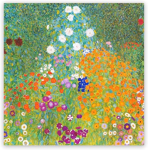 Gustav Klimt - Lienzo decorativo para pared, impresiones de póster Bauerngarten, reproducción de pintura al óleo de flores, decoración moderna del
