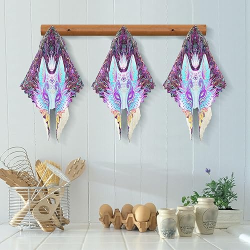 Miniatura 5 de Flower Fox Face 6 Pack Absorbent Microfiber Towel for Kitchen Print Quality Flour Sack Kitchen Towels for Countertop Oven