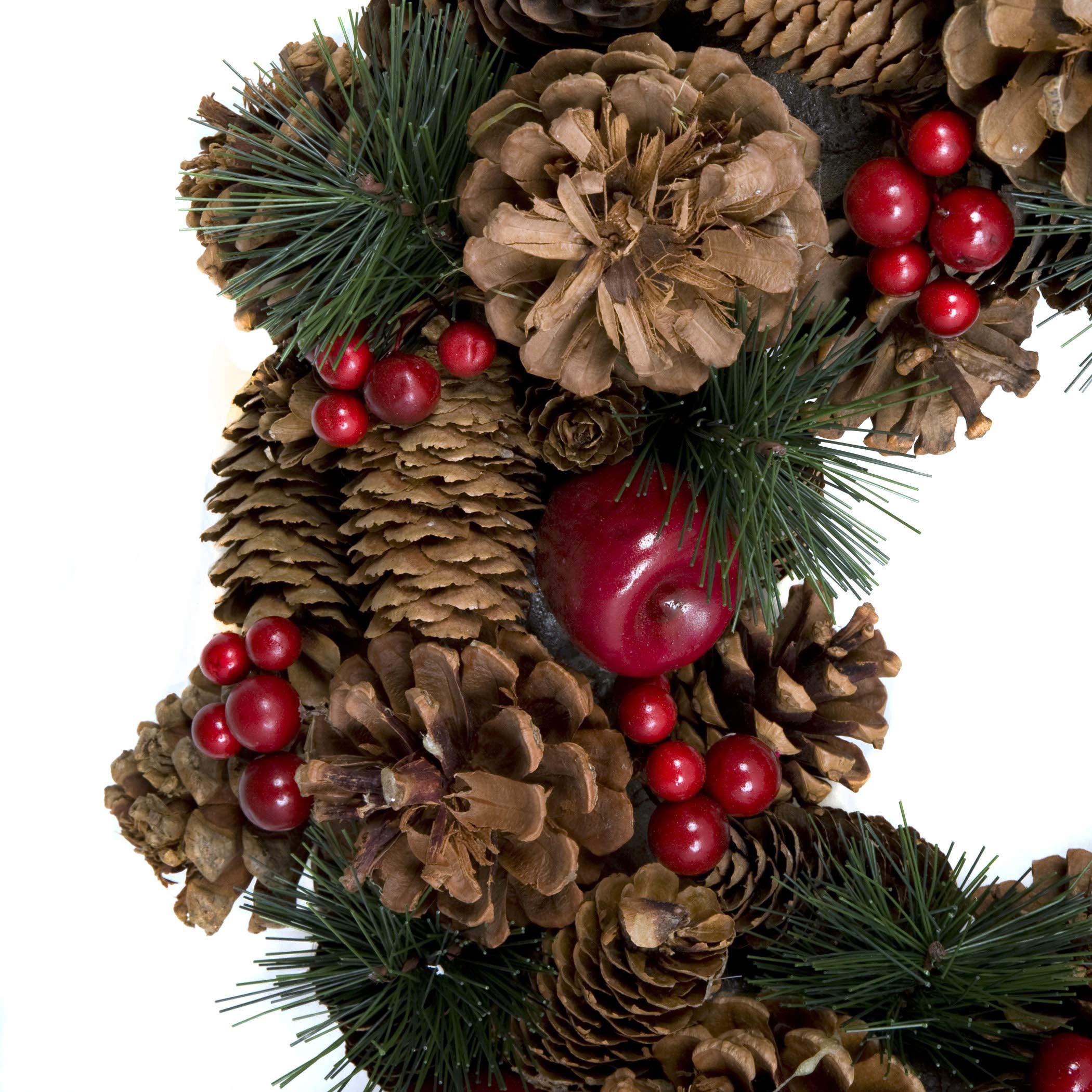 Weihnachtskranz Mit Tannenzapfen & Weißer Frost-Optik – Festlicher Türkranz Ø 48 Cm Für Haustür & Deko
