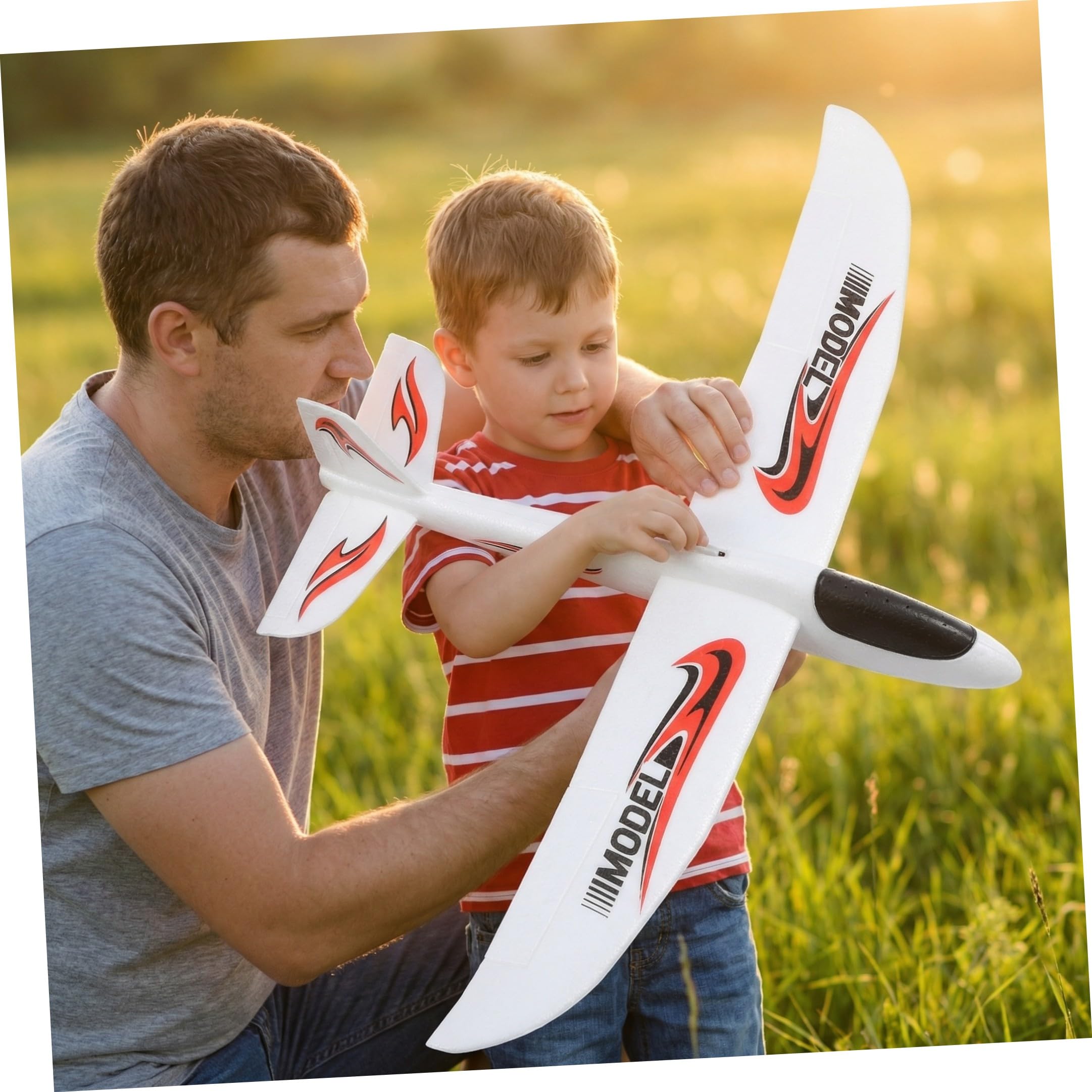 Toyvian 2 Aviones de Espuma para Lanzar a Mano, Avión Planeador Grande de Espuma de 99 Cm para Que Los Niños Jueguen Al Aire Libre Y para Cumpleaños.