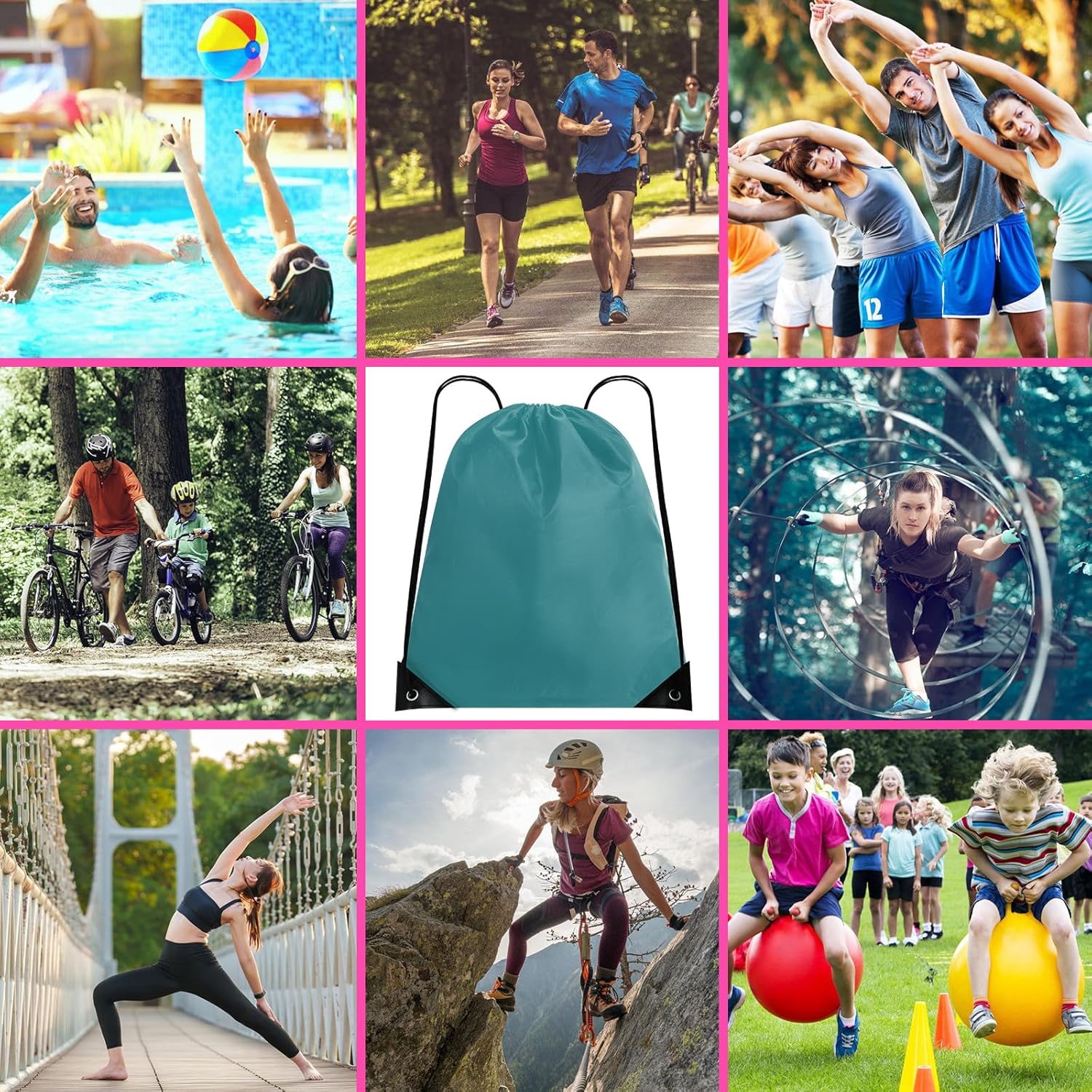 Drawstring Bag 24Pcs Drawstring Backpacks Drawstring Gym Bag String Bag Cinch Bag Sackpack Sports Drawstring Bag Draw String Bags Pack for Men,Women - Image 5