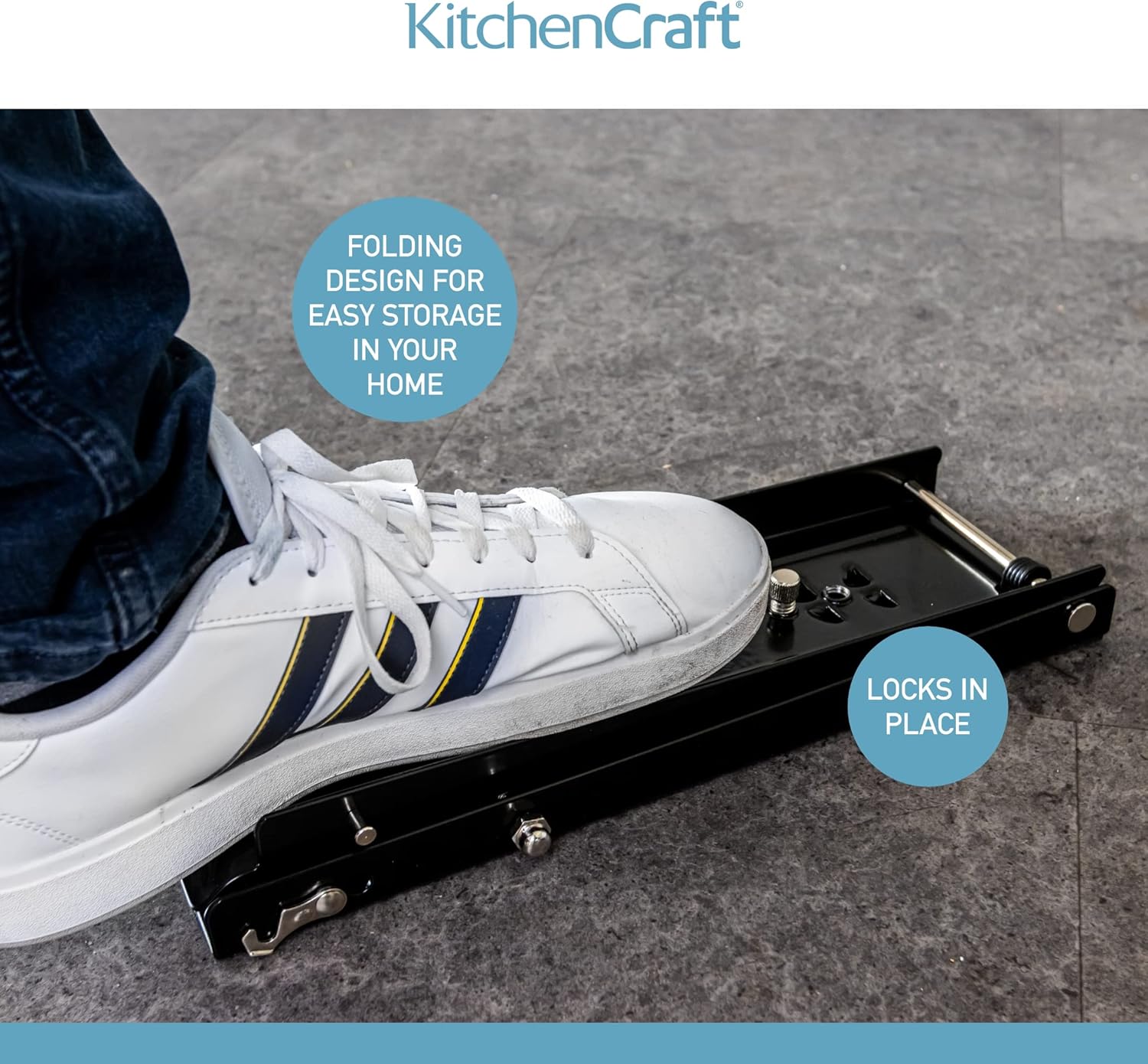 KitchenCraft Foot Operated Can Crusher, Heavy Duty Metal Design