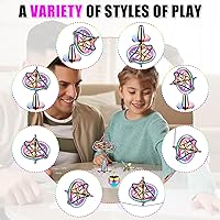 Vista 4 de Lenwen 3 piezas de giroscopio de precisión de juguete giratorio superior anti gravedad de equilibrio de metal, juguete giratorio preciso