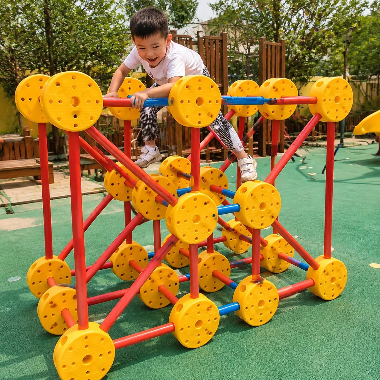Klettergerüst Outdoor mit Rutsche, Spielturm für den Garten, 240 Teile, modulares Spielgerät für 3-6 Jahre, Modern, pädagogisch, körperför