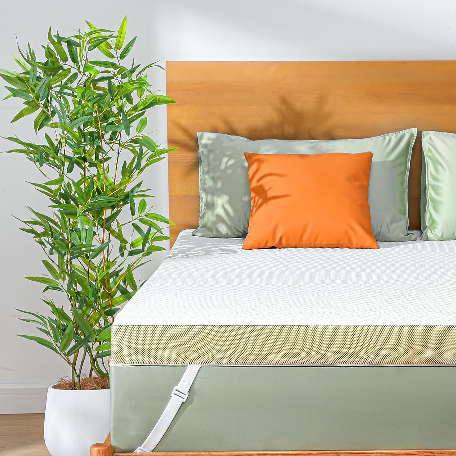 Marsail Full Size Memory Foam Mattress Topper, 3 Inch Cooling Gel Infused Mattress Topper with Soft Cover, CertiPUR-US and Oeko-TEX Certified, Suitable for Sofa, RV, Camping