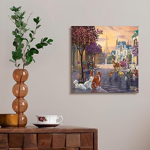Miniatura 5 de Thomas Kinkade Studios Disney The Aristocats - Lienzo envuelto en galería de 14 x 14 pulgadas
