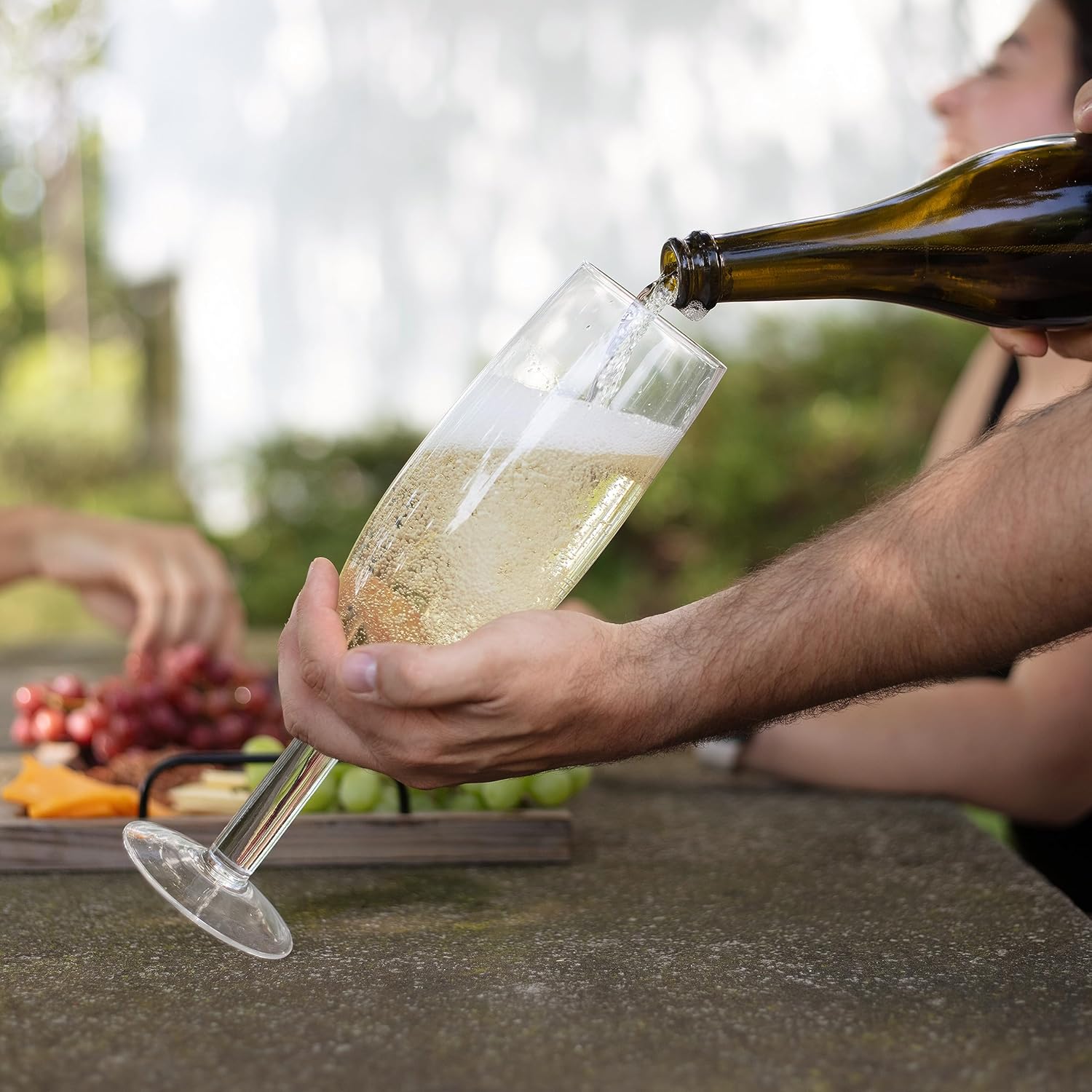 Oversized XL Giant 25oz Champagne Flute (2 pk) - Holds a Full Bottle of Champ - Made of Hand-Blown Glass NOT Plastic - Jumbo Glassware Fun for Bachelorettes & Graduations - Mothers Day Gift for Mom