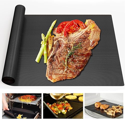 Miniatura 18 de UBeesize Paquete de 2 alfombrillas antiadherentes para parrilla Blackstone de 28 pulgadas, tapete de cocina reutilizable para parrilla, libre de BPA