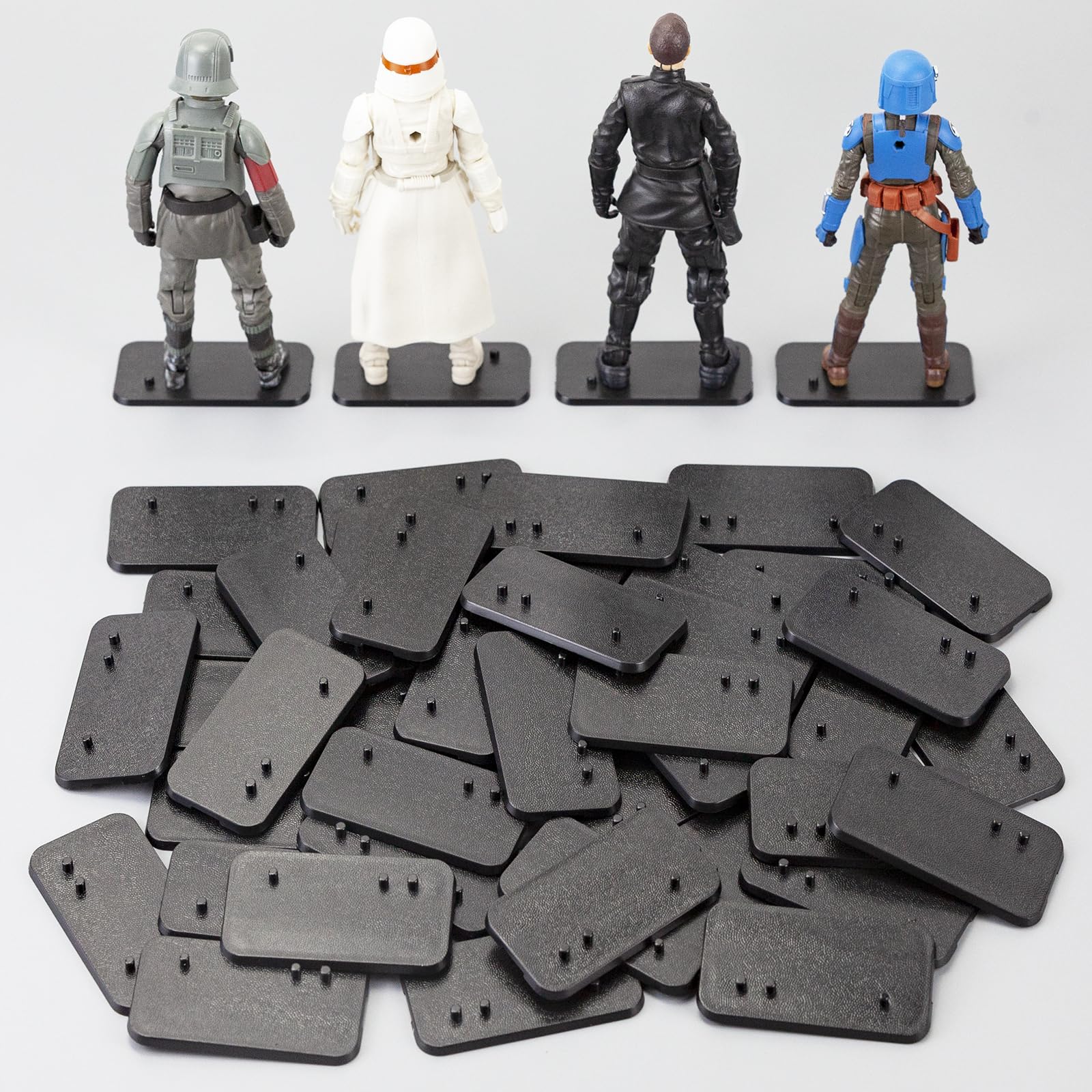 Star Was Black Series 6 inch Action Figure Stand, 1/12 Scale Original Support Display Feet Stands with Multi-Pegs, Figures Toy Organizer Bases Holder