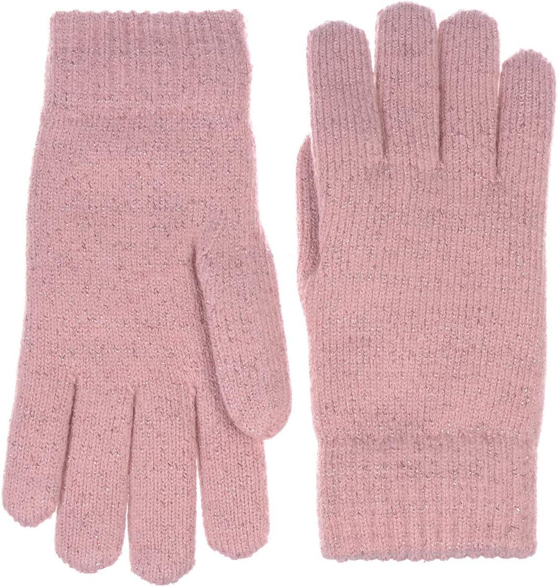 BSB Women's Toasty Warm Plush Fleece Lined Knit Winter Gloves (724PPINK) - Image 2