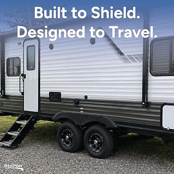 RecPro Tandem RV Trailer Fender Skirt | Black | Single