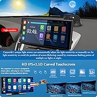 Vista 5 de Carpuride W903 Wireless Carplay & Android Auto with Dash Cam - 9.3" HD IPS Touch Car Play Screen for Car, 4K Front & 1080P Rear Camera, Loop