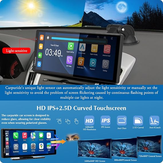 Carpuride W903 9.3 Wireless Carplay & Android Auto with Dash Cam