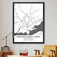 Vista 1 de Mapa de Kenmare County Kerry, Irlanda, Light 2 (12x16)