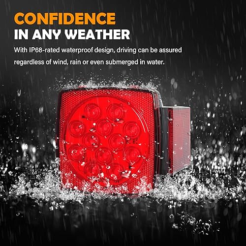 Miniatura 4 de Kit de luces LED sumergibles para remolque de 12 V, luces traseras superbrillantes para cámper, camión, RV, marina, motos de nieve de menos de 80