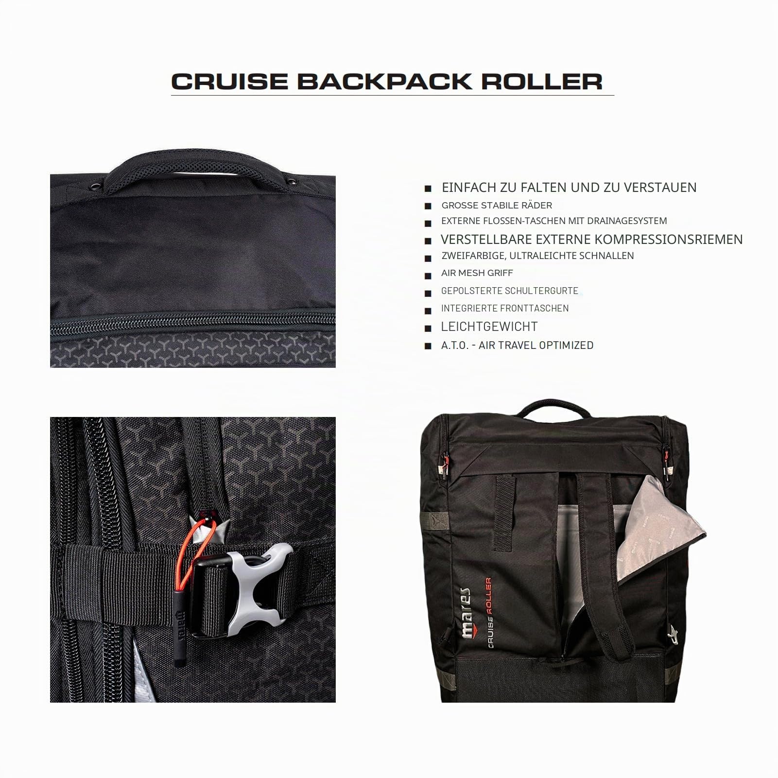 Mares Cruise Backpack Roller Unisex - Erwachsene Black One Size