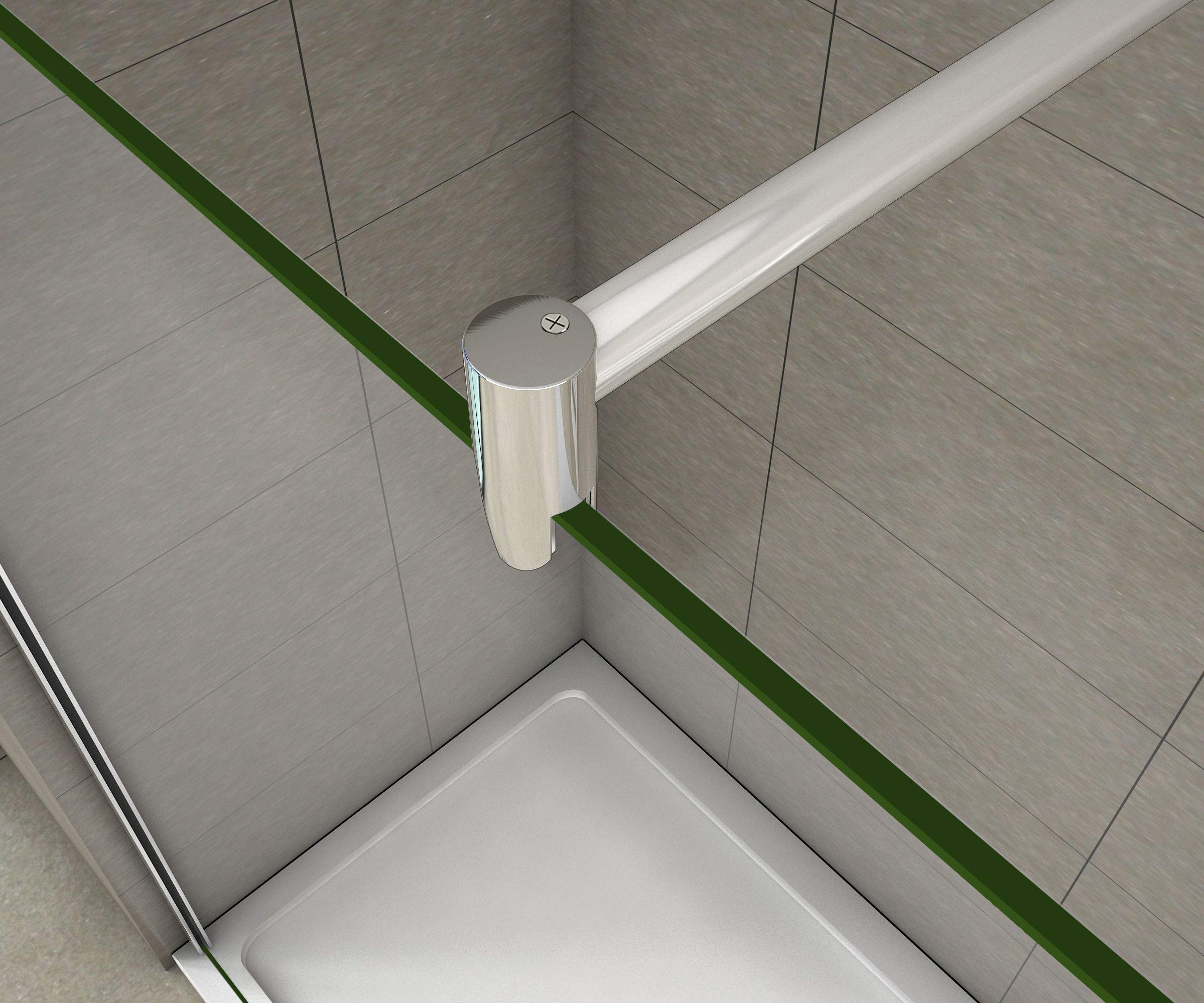 Aica Sanitär Duschwand Walk In Dusche 120cm Duschabtrennung 8mm NANO Glas Duschtrennwand 200cm Höhe