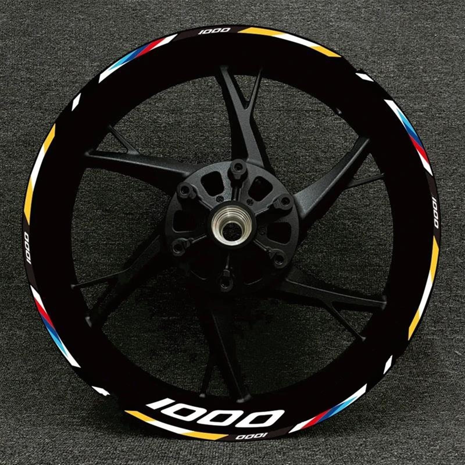 17 Inches Motorcycle Racing Equipment Tire Rim Adhesive Reflective Decal Sticker for BMW S1000XR S1000R 1000RR(Color18)