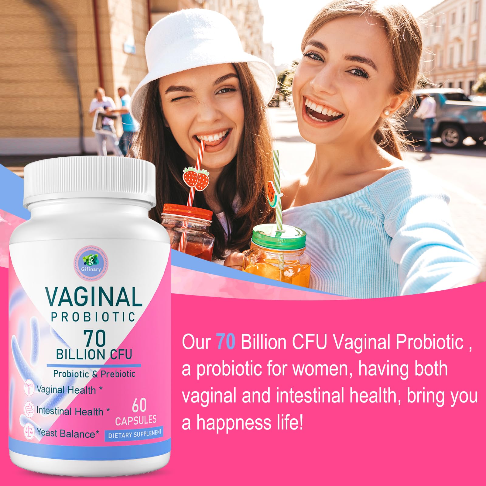 Vaginal Probiotic, 70 Billion CFU, for Odor, Flor & PH Balance, 60 Caps — Amazon image 7
