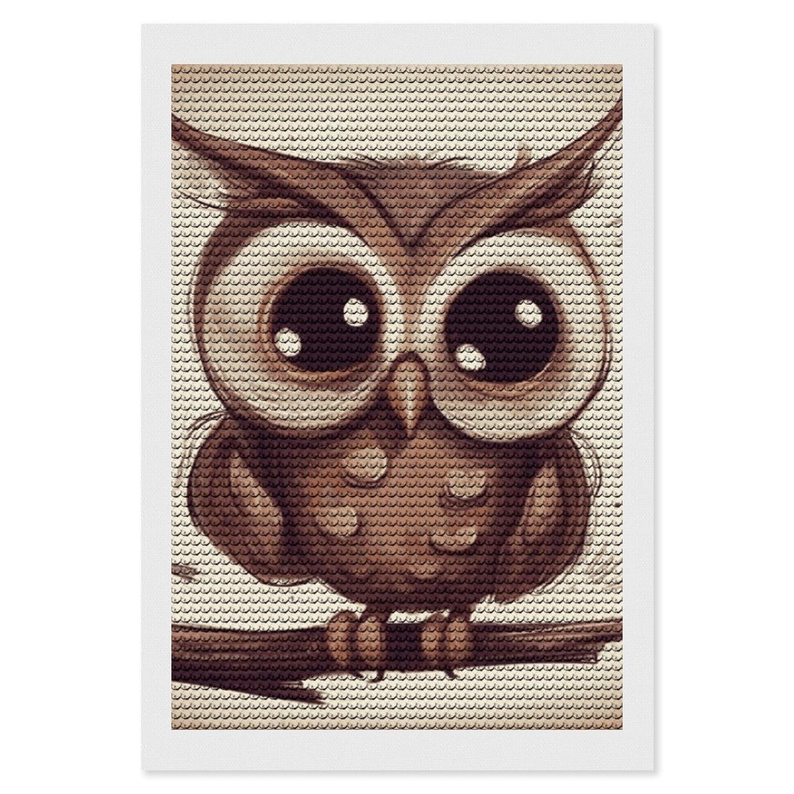 DWVTSLH Cute Owl Diamond Painting Kits for Adults, Personalized Diamond Photo Art Full Drill, DIY 5D Diamond Art Painting Kits for Beginners, Home Wall Decor 8"x12"