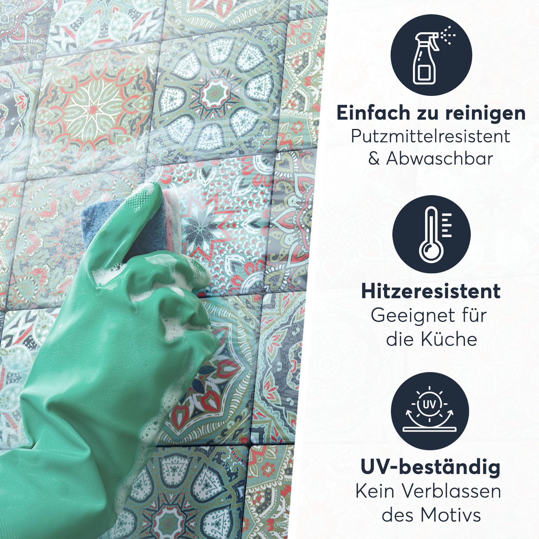 CREATISTO Klebefliesen Stickerfliesen Fliesenfolie - Klebefolie Aufkleber für Fliesen I Klebefliesen Deko Folie für Fliesen in Küche u. Bad/Badezimmer (10x10 cm I 36 -Teilig)