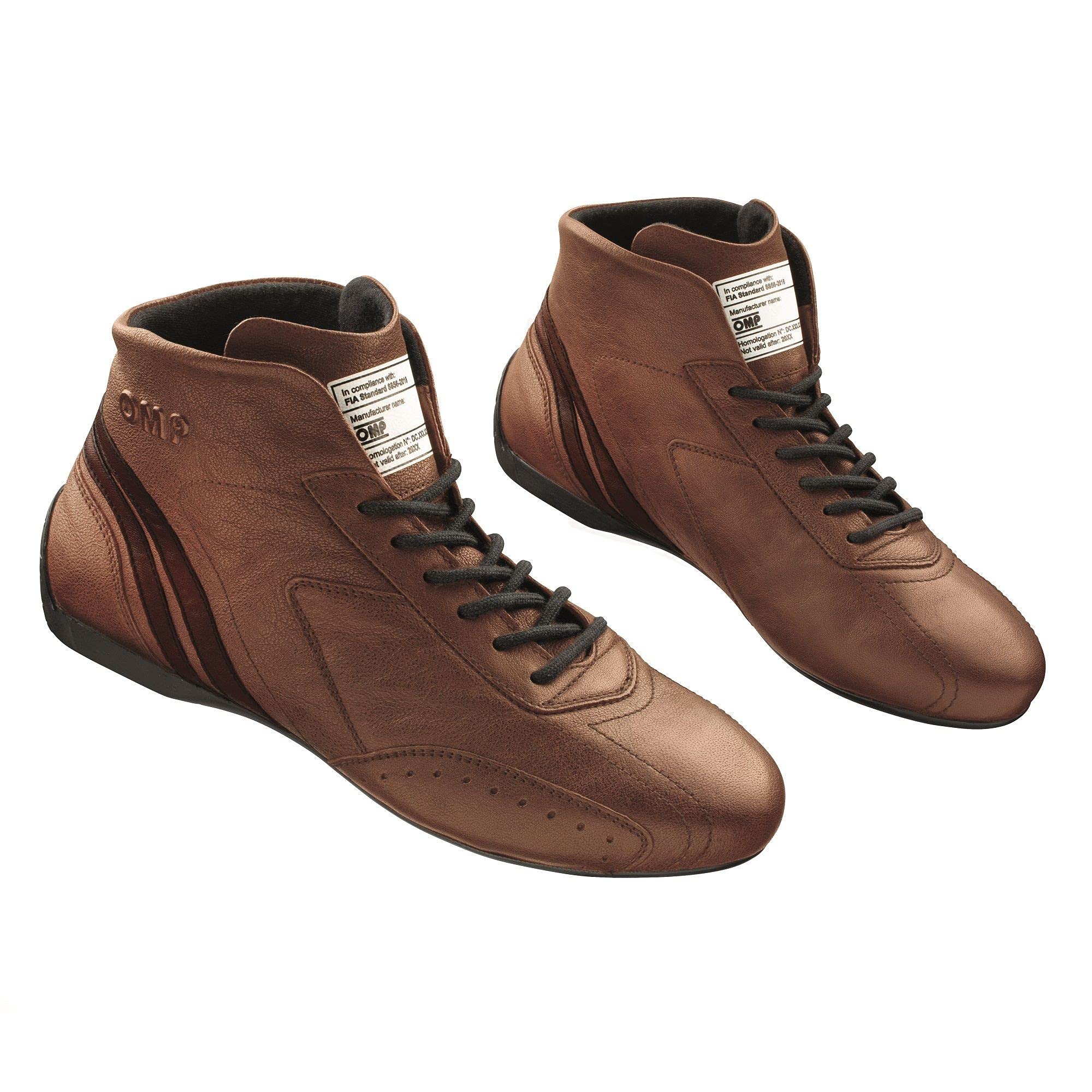 Omp my2021 Short Race Boots Brown Size 44 Fia 8856-2018, Unisex Adult, Standard, EU