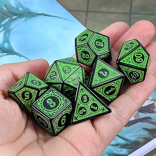 Miniatura 96 de CiaraQ DND - Juego de dados poliédricos para juegos de rol de Dungeons and Dragons RPG MTG, con 1 bolsa de dados (rosa + amarillo) Rosa +