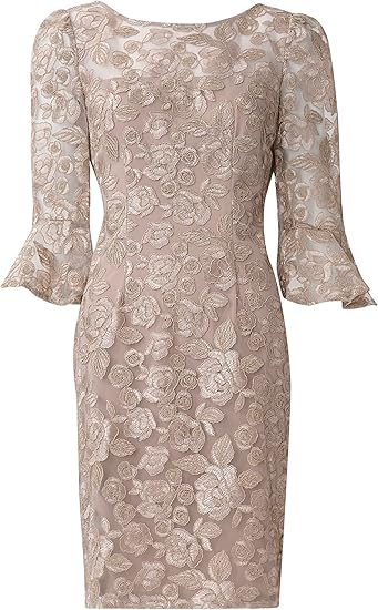 Adrianna Papell Women's Rosie Embroidery Sheath Dress, Marble, 14 :  Amazon.co.uk: Fashion