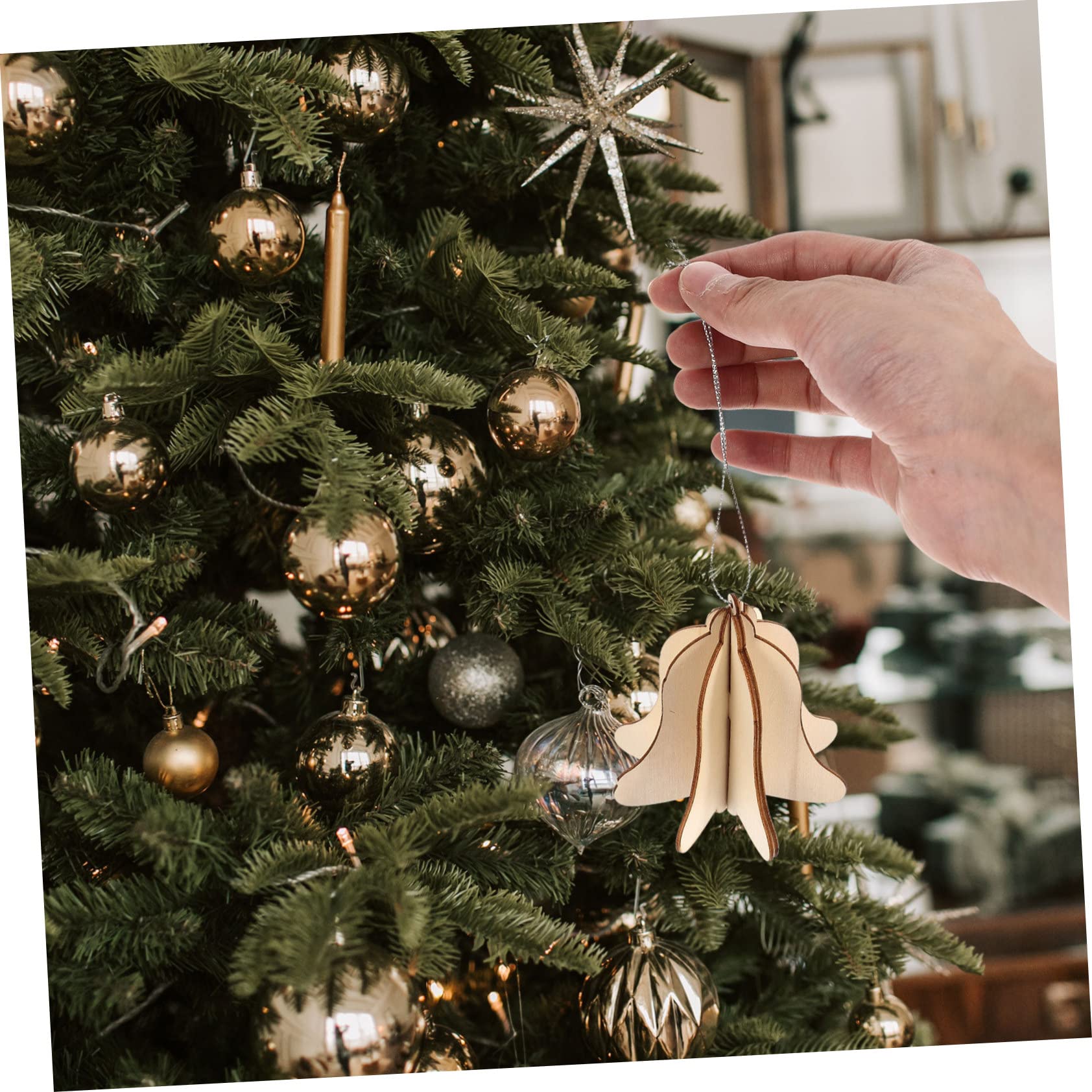 SEWACC 24stücke Weihnachtsbaum Weihnachtsornament Unvollendete Bastelartikel Für Festliche Dekoration Leicht Zu Bemalen Gestalten