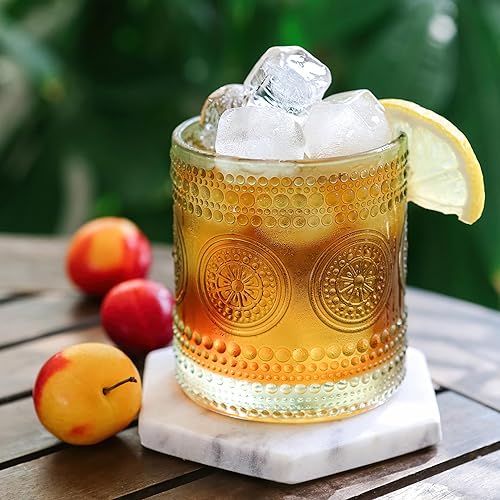 Miniatura 9 de Kate Aspen Hobnail - Juego de 6 vasos transparentes con cuentas florales (10 onzas), juego de cristalería vintage, juego de vasos de cóctel, vasos