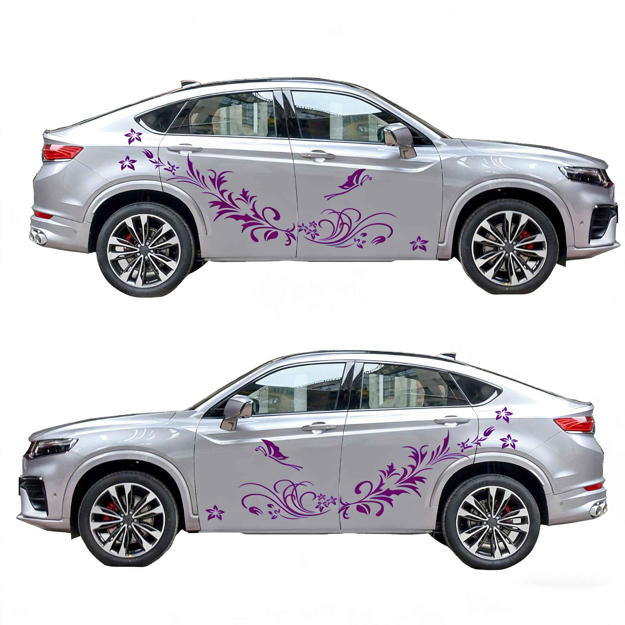 3‑Pack Carved Hollow Flower Butterfly Car Body Decals Anti‑Scratch Stickers