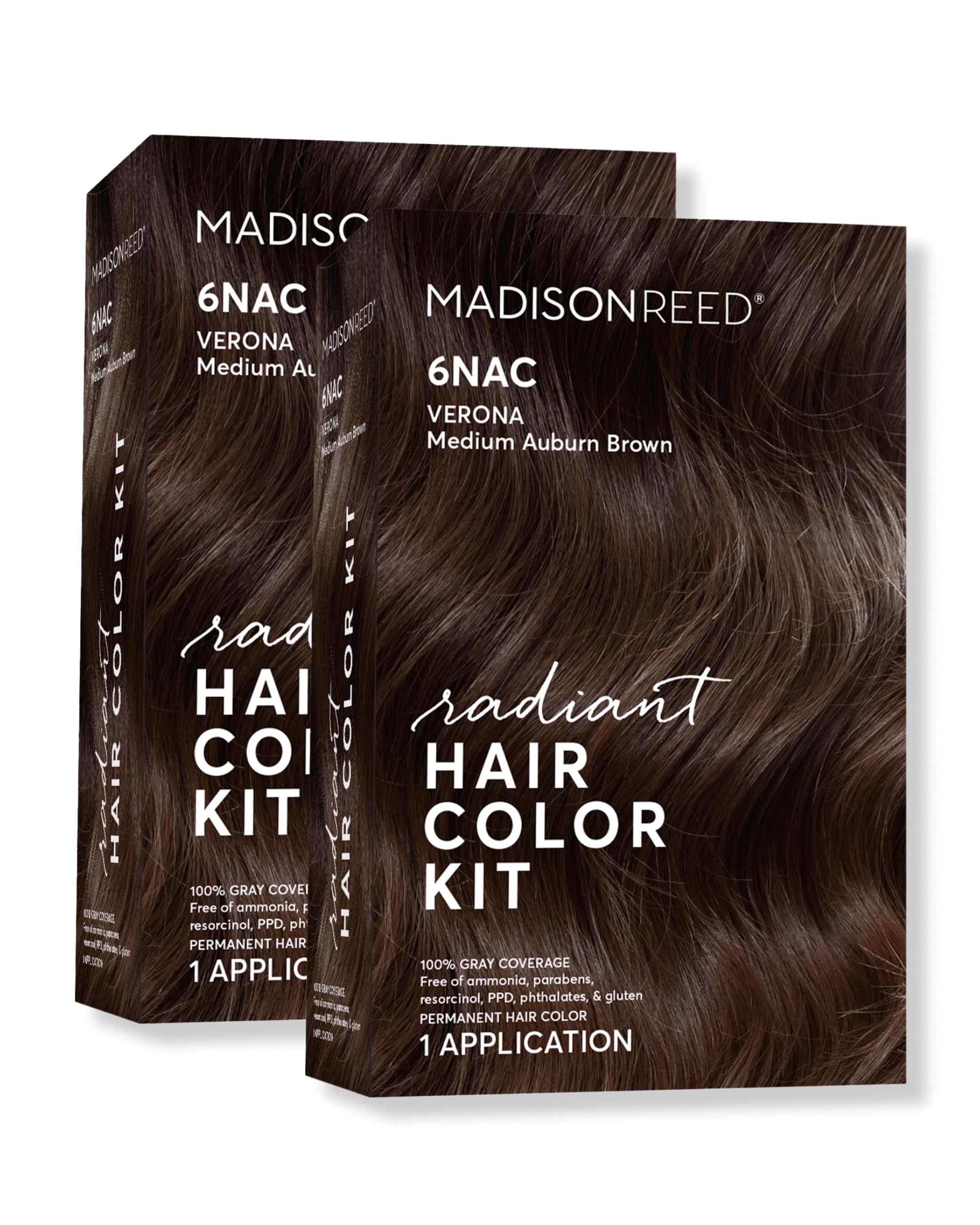 Madison Reed Radiant Hair Color Kit - 6NAC Medium Chocolate Brown with Copper-Auburn Undertones (Verona), Dimensional Gray Hair Blending Permanent