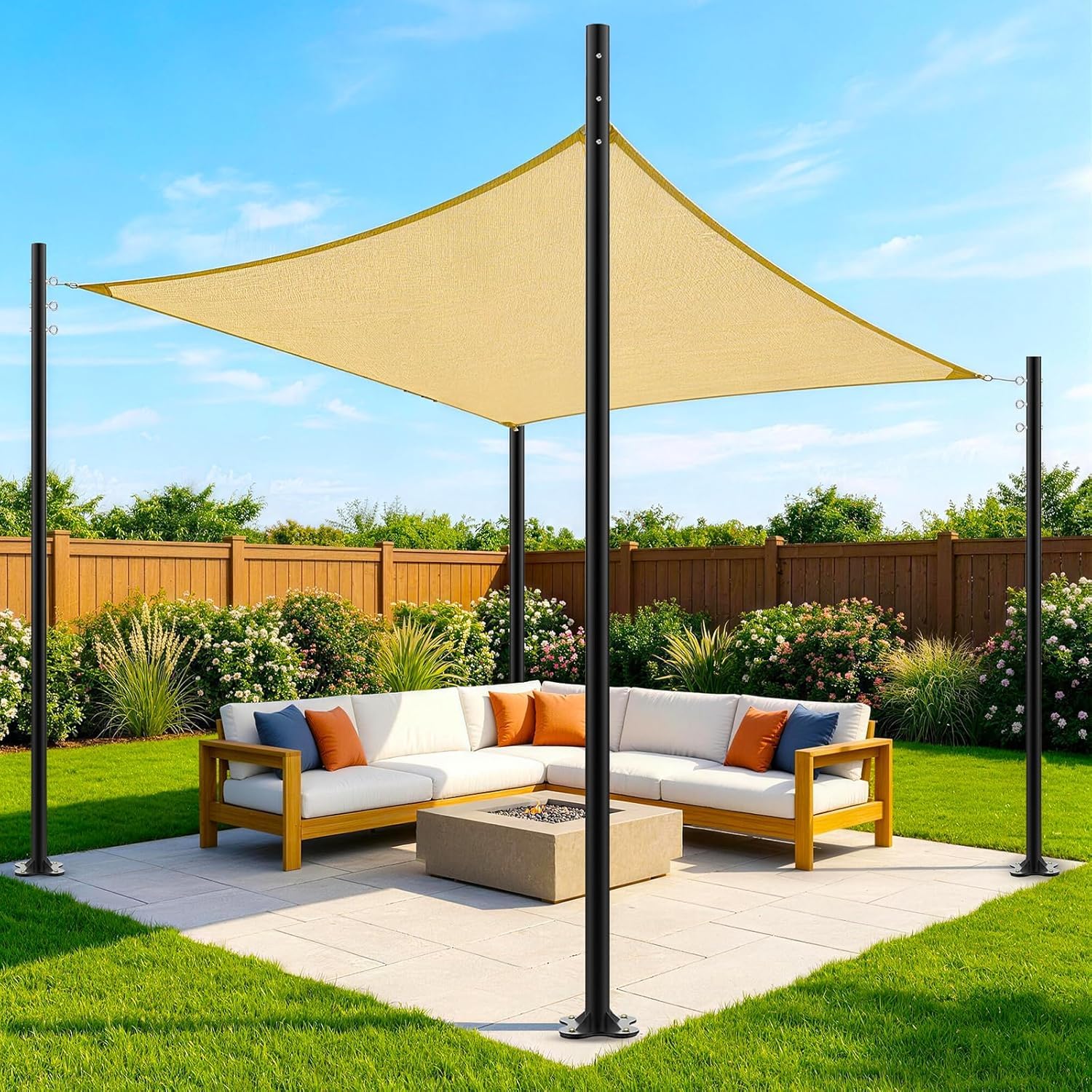 Photo 1 of Beizelte 4 Pack 12 Ft Adjustable Shade Sail Poles