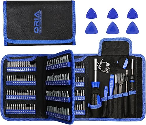 ORIA Juego de destornilladores de precisión, kit de herramientas de reparación magnética 172 en 1 con 156 puntas, kit de controlador magnético, kit