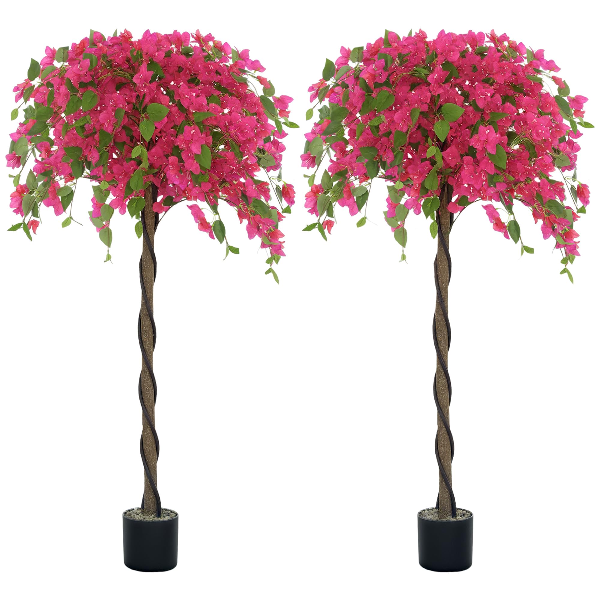 Homcom Set Of 2 Decorative Artificial Plants Fake Plants Red from B&Q