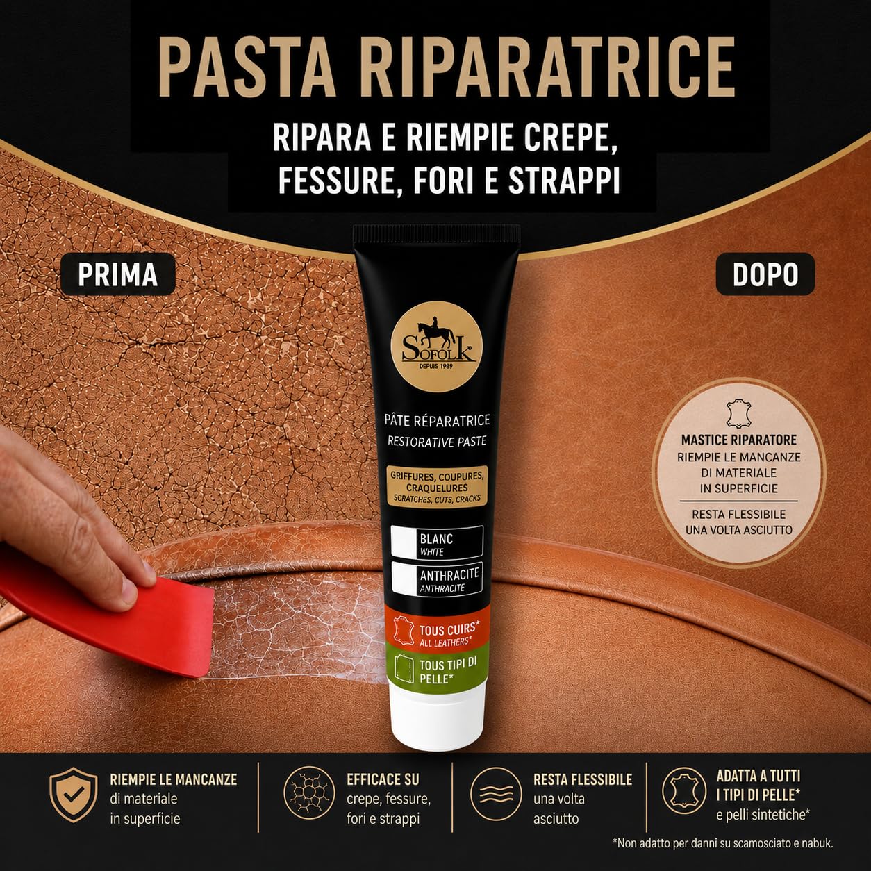 SOFOLK Pasta per Riparazione Crepe BIANCO