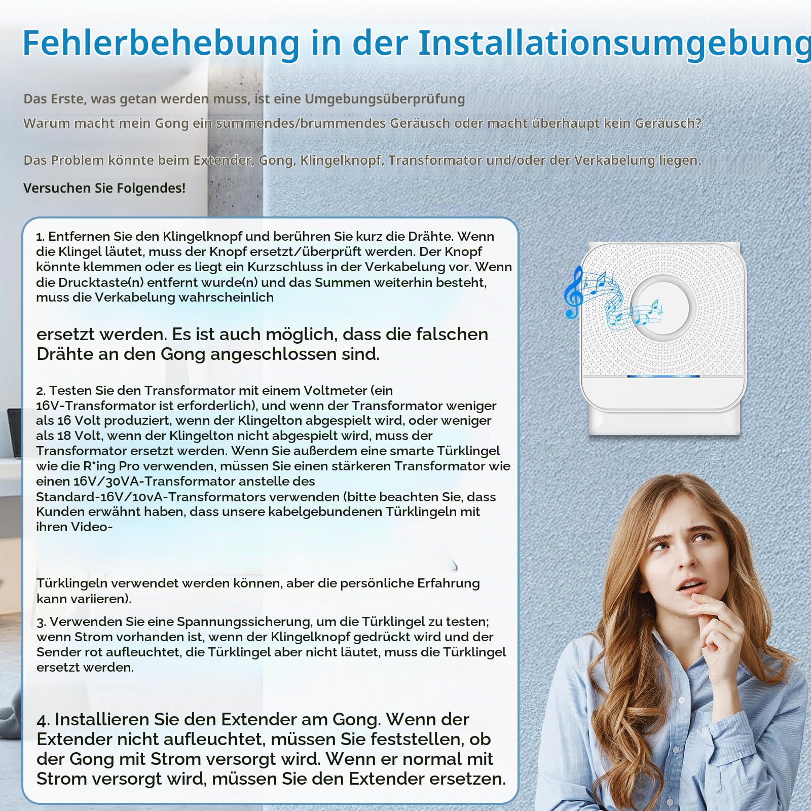BITIWEND Funksignal Weiterleitung Funk Erweiterung Set 200M 0-110dB | Türklingel und Gong Funk Erweiterung Set Funkkonverter 3-24V AC/DC mit 2 Empfänger für Klingelanlagen