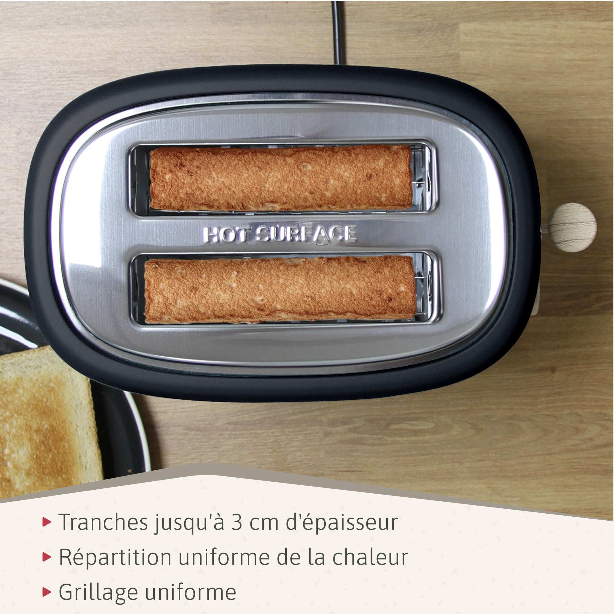 briebe Nordic Ensemble Grille Pain 2 Fentes Tranches Larges, 6 Niveaux de Dorage + Bouilloire Électrique 1,7 L sans Fil, 2200 W, sans BPA, Pack Petit Déjeuner Électroménager, Design Nordique, Noir