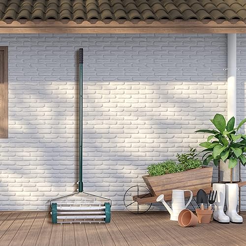 Miniatura 9 de Renatone - Aireador de césped rodante, aireador de suelo de pico resistente de 18 pulgadas, aireador de césped giratorio para jardín, patio,