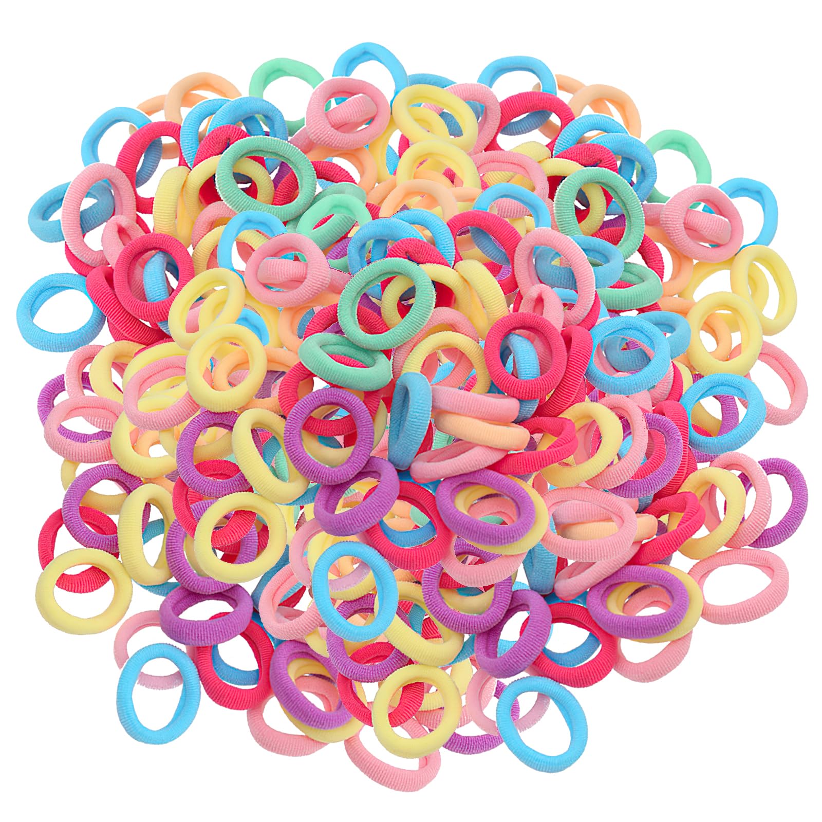 200 Stück Haargummis Mädchen, Bunt Elastisch Haargummis, Zopfgummis Mädchen, Mini Nahtlose Haarbänder, Gummibänder Haarbänder, für Mädchens Kinder Kleinkinder Baby Weihnachten Geschenke