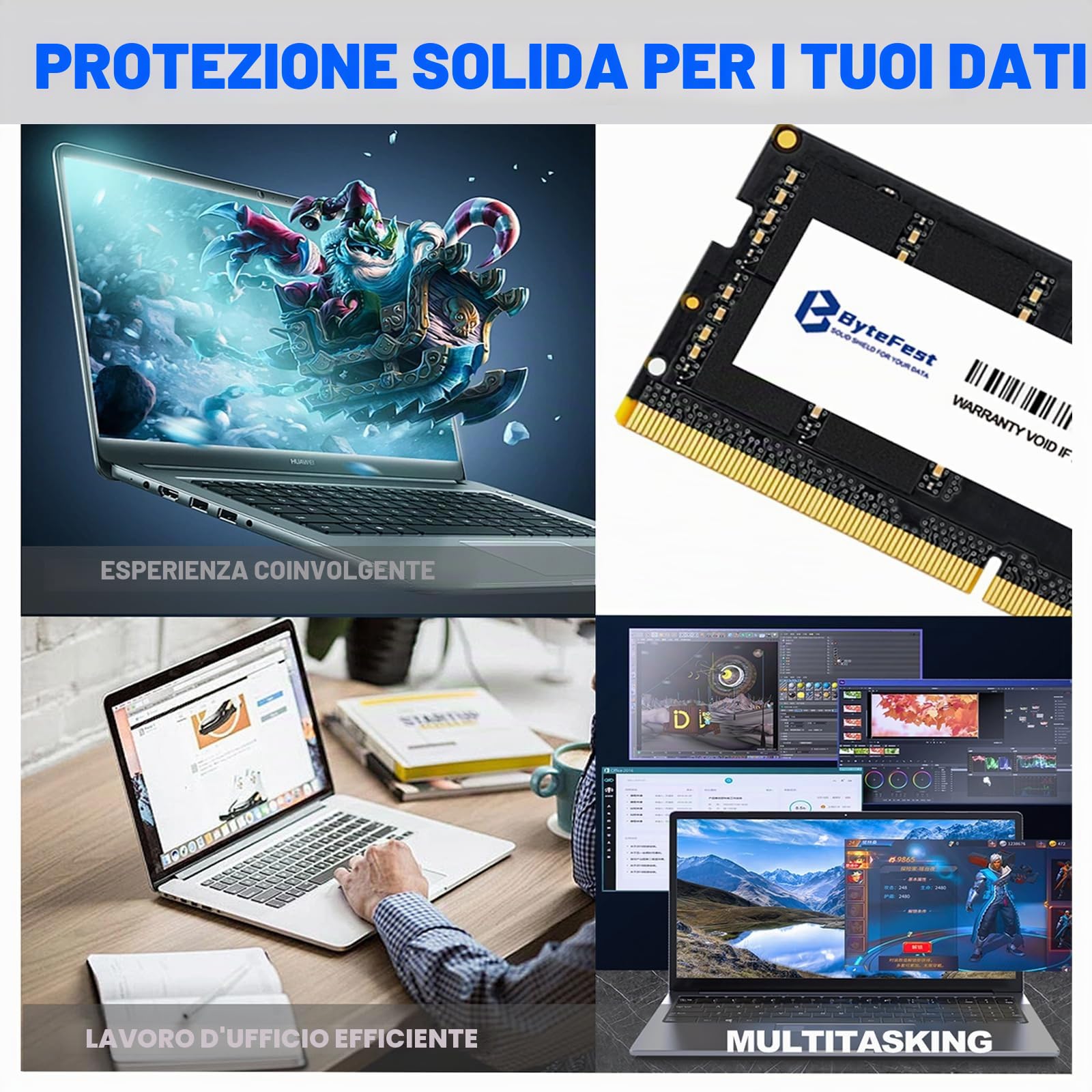 RAM DDR5 16GB 5200MHz PC5-41600 CL42 1.1V SODIMM 262-Pin Laptop/Notebook RAM Moduli di memoria