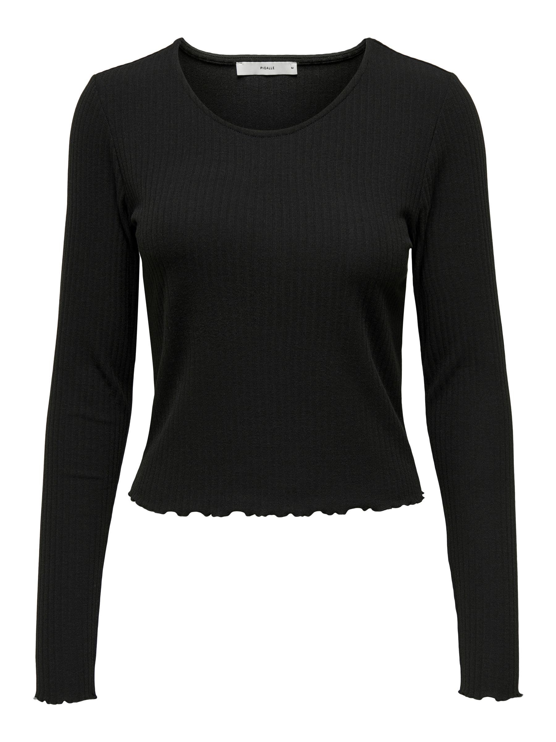 Only Women's Noir Long-Sleeved Round-Neck T-Shirt Emma