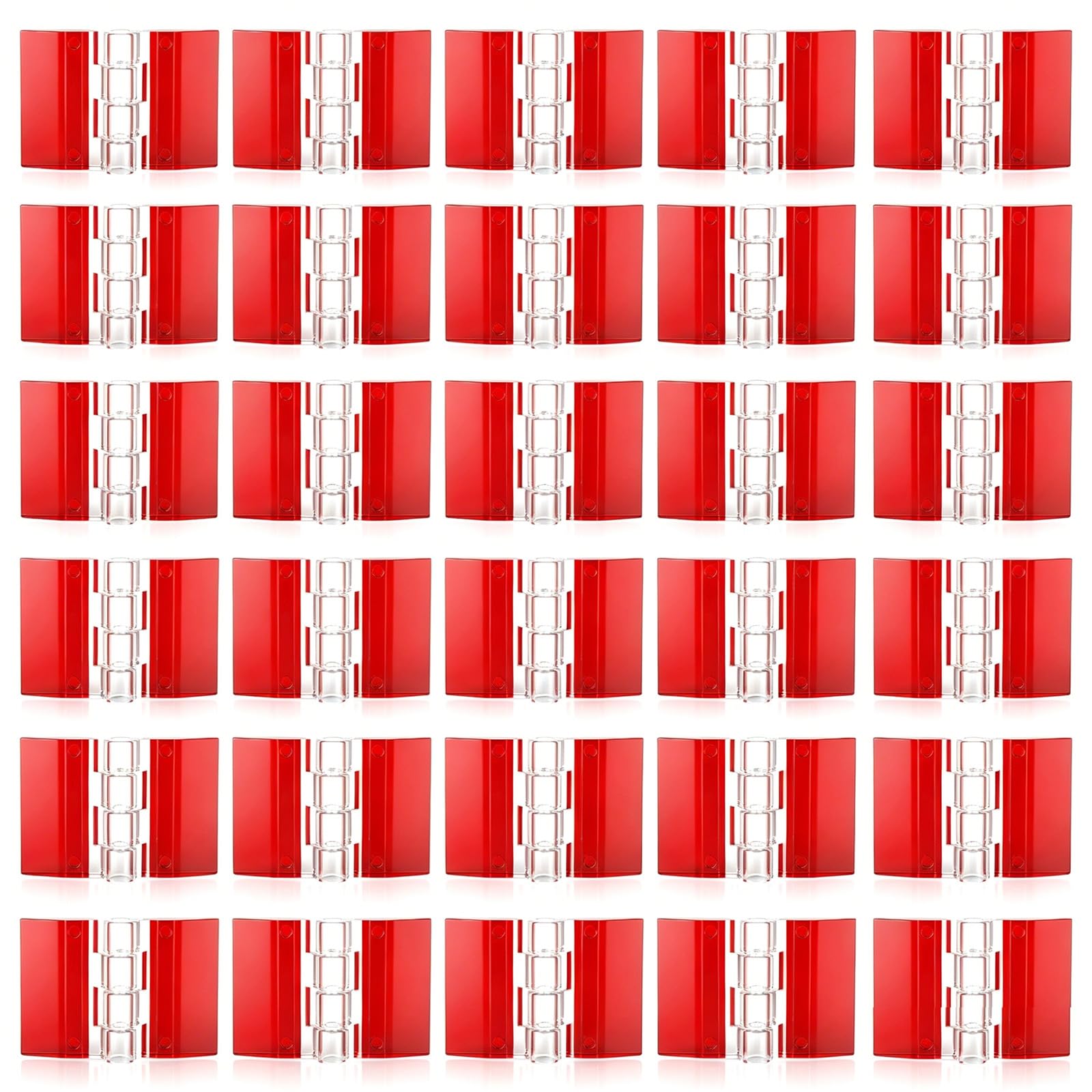 Elegaperma 30 Pcs Acrylic Small Hinges, Self-Adhesive Plastic Hinges