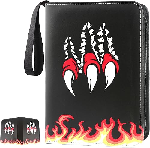 GOROMA Carpeta de tarjetas con 4 bolsillos, 400 bolsillos con 50 fundas extraíbles, soporte para álbum con cremallera para coleccionista de