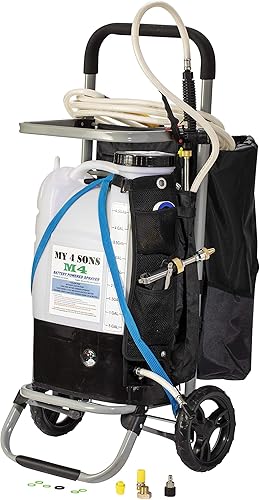 Miniatura 5 de Rociador de mochila a batería de 4 galones, boca ancha con varilla de acero y boquilla de bronce con manguera de extensión