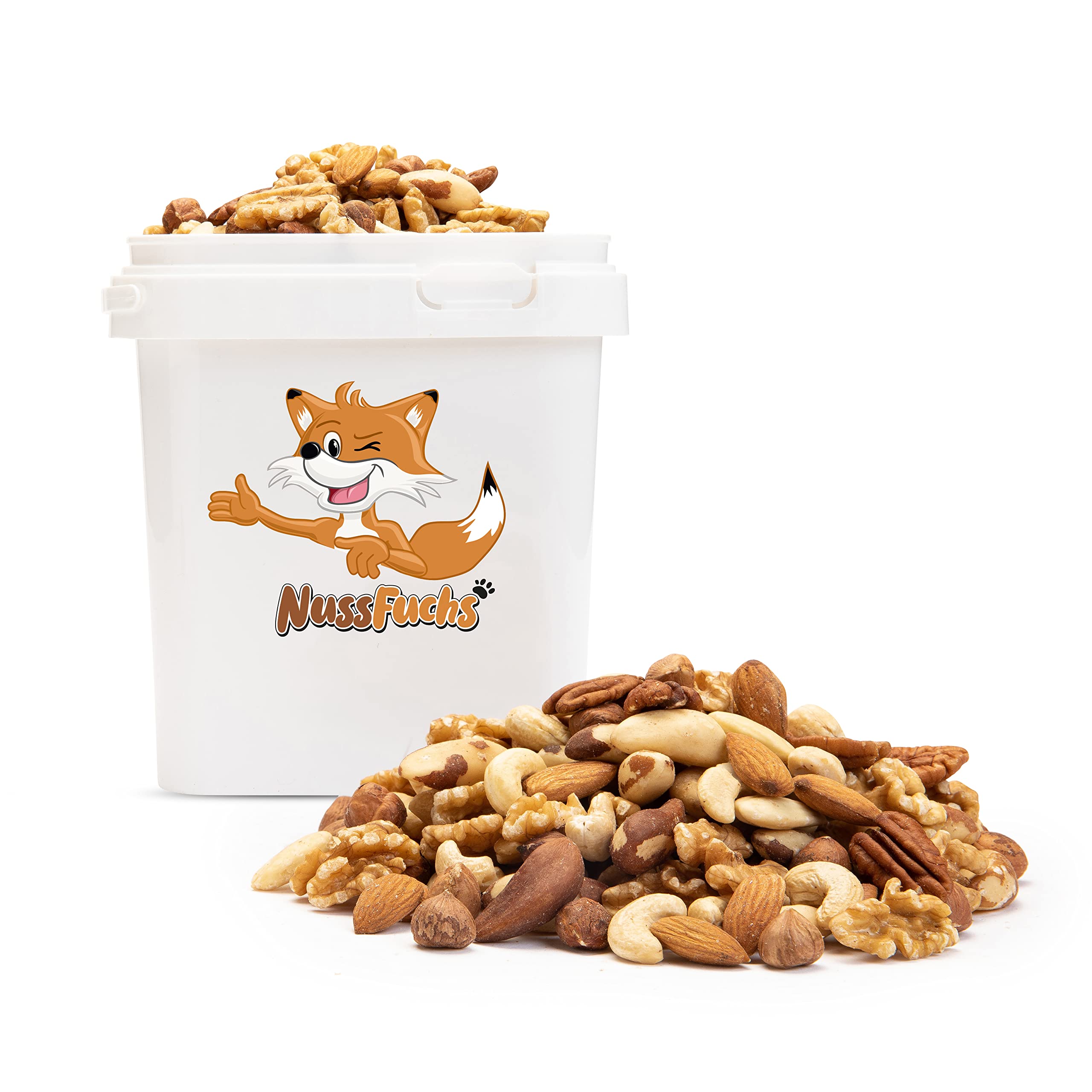 Nussmischung Natur - 3kg - Nuss Mix - 7 Sorten knackige Nusskernmischung - ungeröstet ungesalzen - Paranüsse Walnüsse Cashewkerne Mandeln Pekannüsse Haselnüsse Mandeln blanchiert - (3kg)