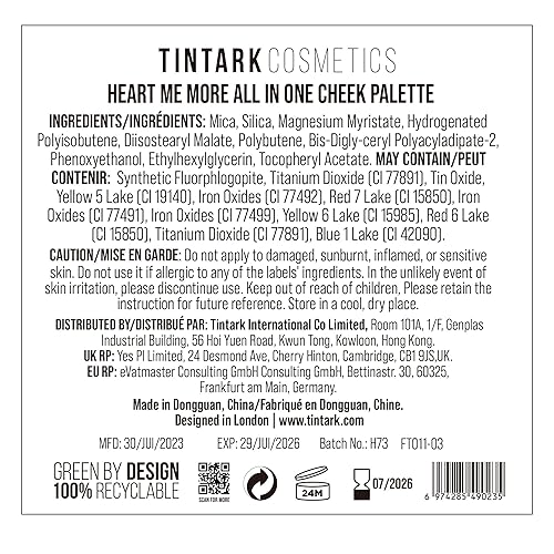 Miniatura 8 de TINTARK Paleta de rubor, paleta bronceadora mate de rubor e iluminador, maquillaje de rubor de mejillas, polvo de rubor rosa brillante, rosa magenta